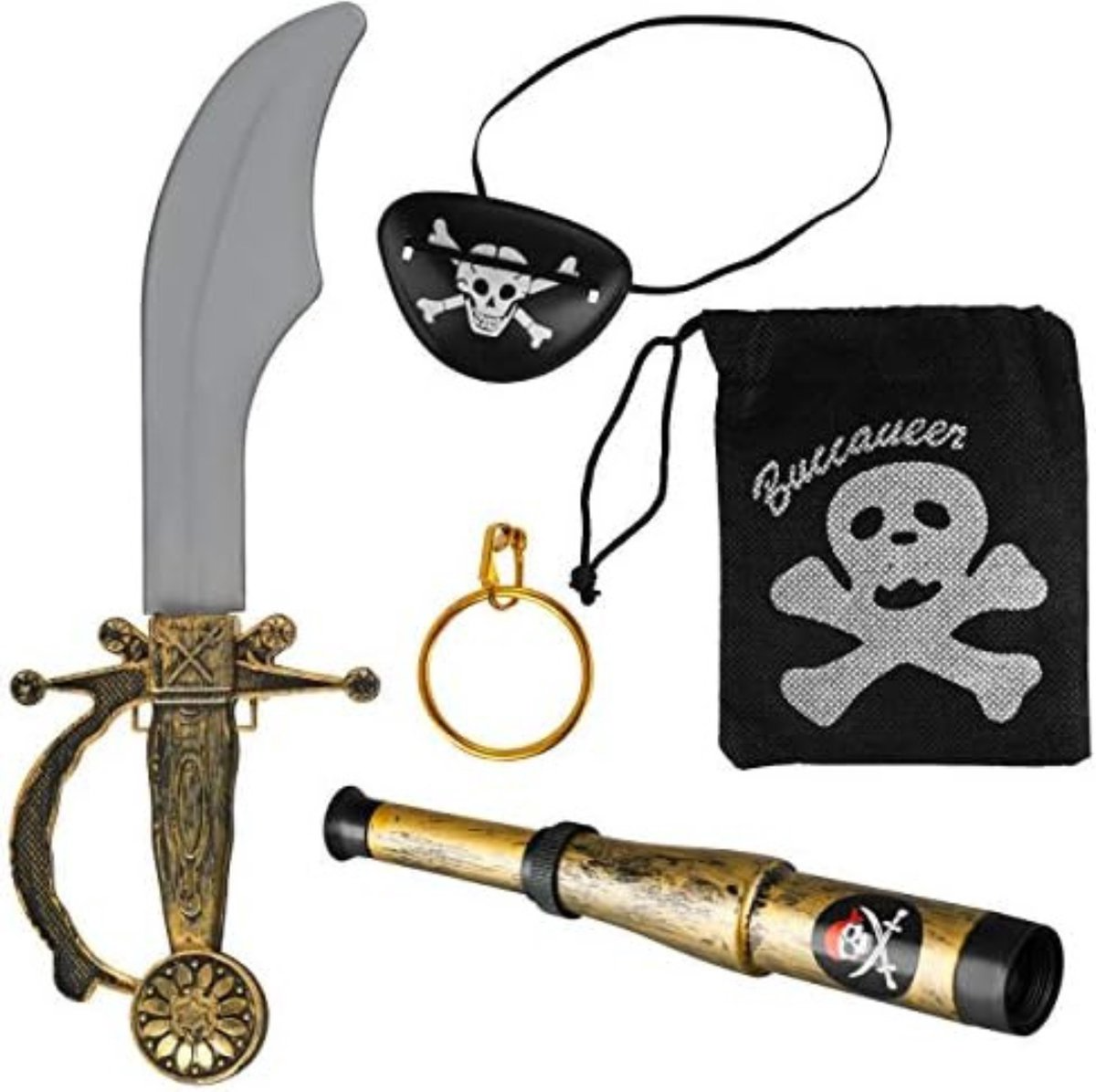 Piraten Accessoireset 5-delig – Sabel, Ooglapje & Telescoop