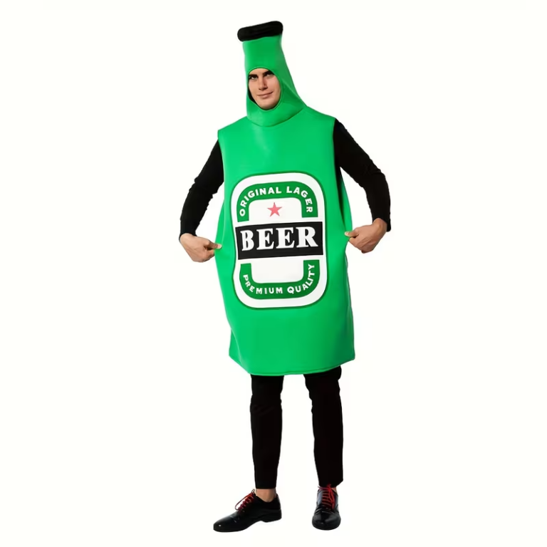 Bierfles Kostuum Volwassenen – Groen Party Outfit (Maat M) – Hilarisch Bierkostuum voor Carnaval, Feestjes & Oktoberfest 
