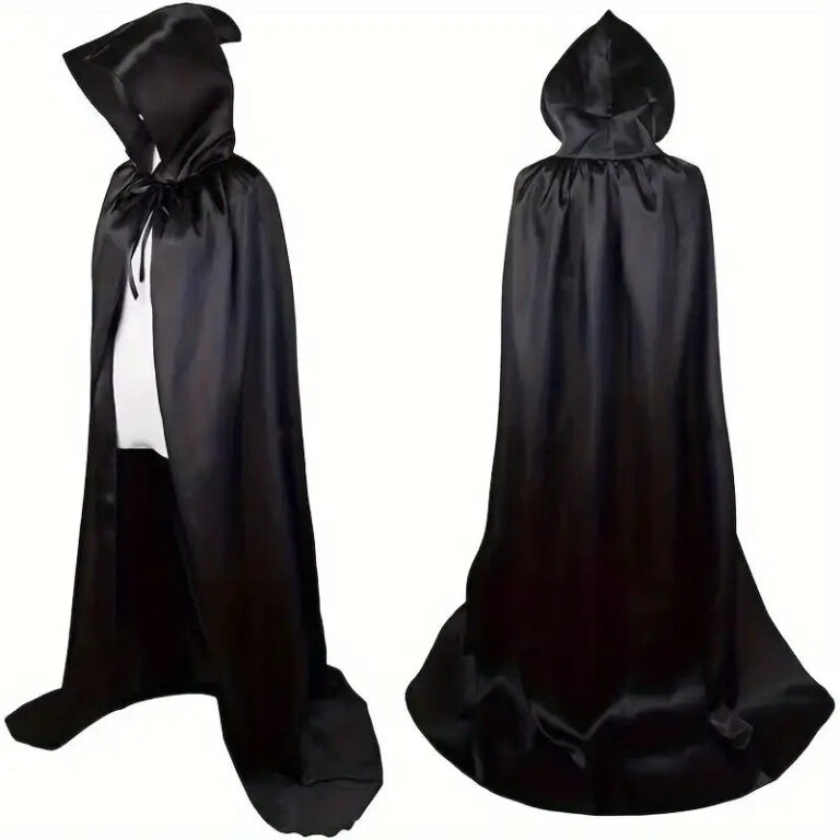 Zwarte Kapmantel - Halloween – Verkleedcape met Kap – Licht Doorschijnend - Unisex 