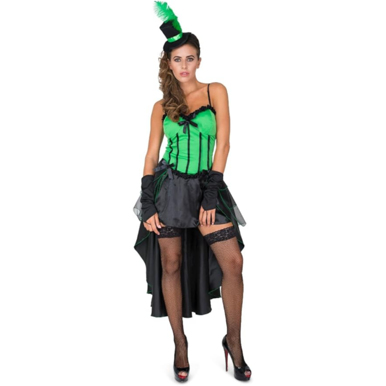 Burlesque Showgirl Kostuum Dames – 2-delig Jurk & Handschoenen 