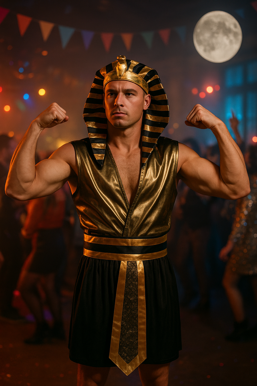 Egyptische Farao Kostuum โ Goud/Zwart โ Herenย
