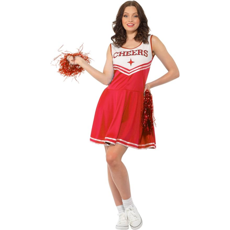 Cheerleader Kostuum Dames – Rood High School 2-delig 