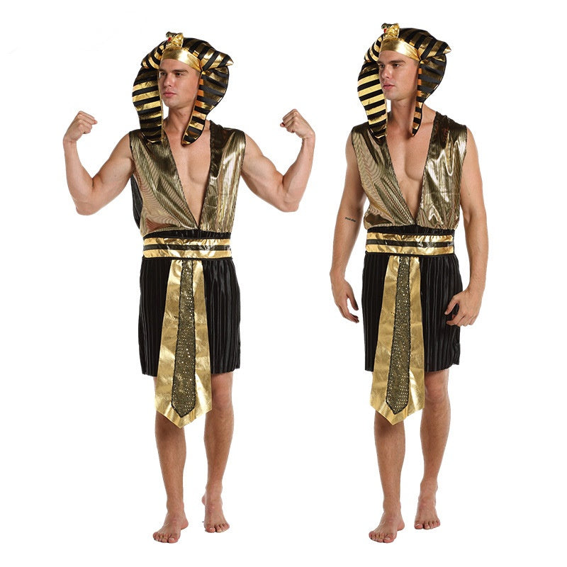 Egyptische Farao Kostuum โ Goud/Zwart โ Herenย
