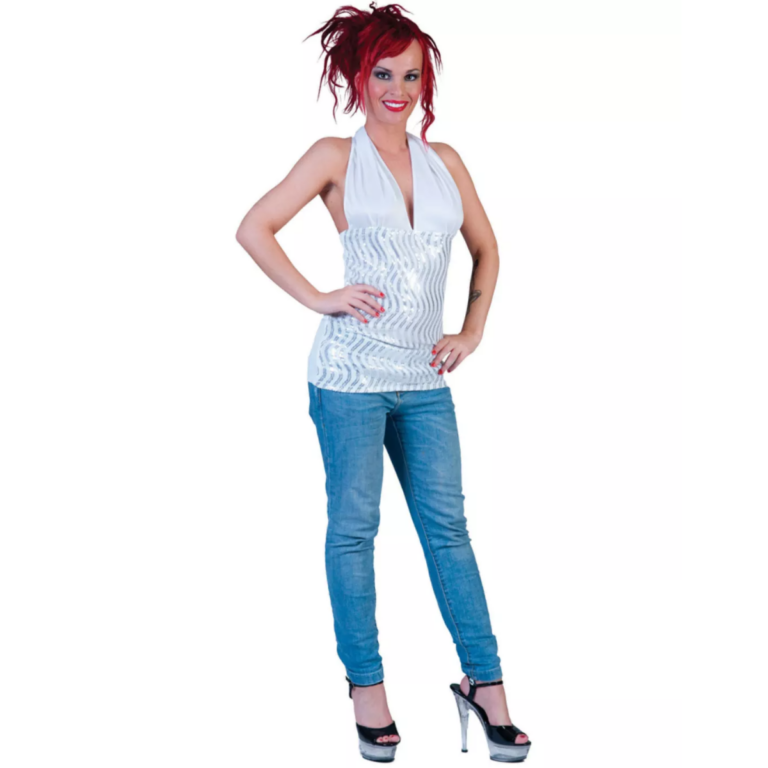 Halter Glitter White – Magic Top (1 Top, 9 Styles) 