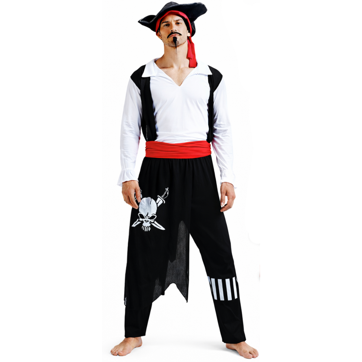 Piratenkostuum voor heren – 4-delige carnavalsoutfit 