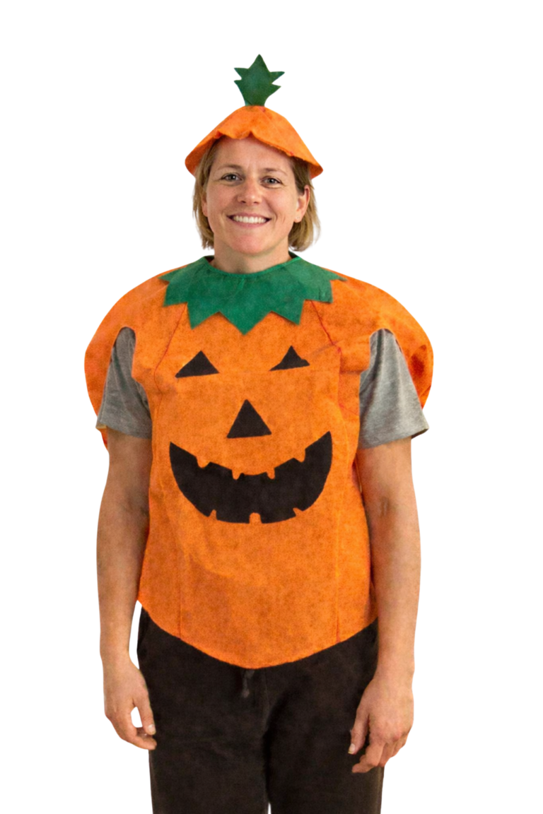 Pompoen verkleedpak van vilt – 2-delig Halloween kostuum 
