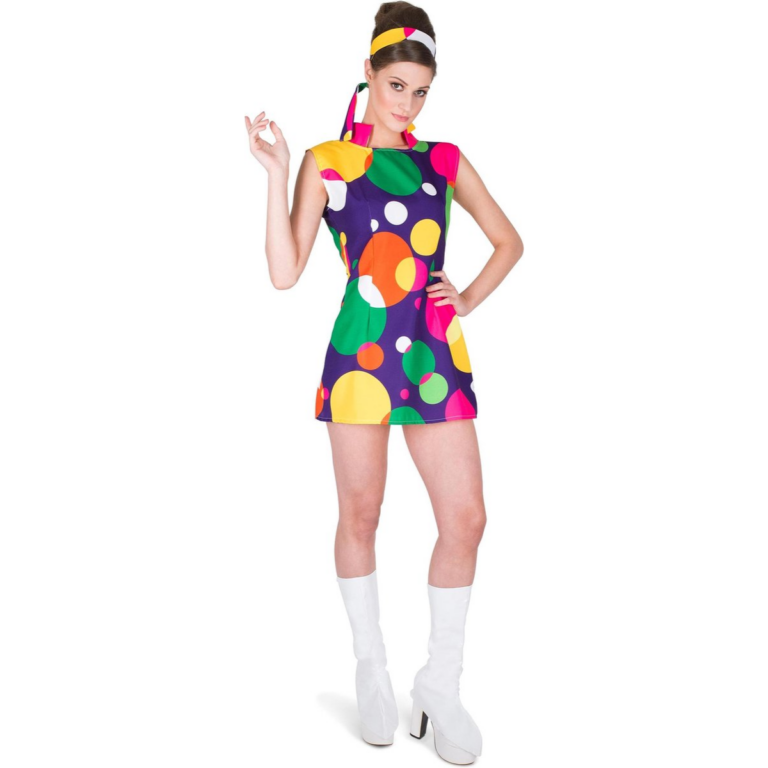 Retro Hippie Kostuum Dames – 2-Delig Jurk & Hoofdband (60’s / 70’s) 