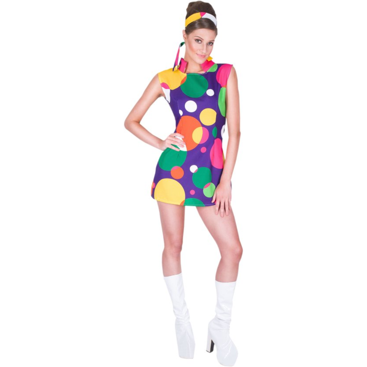 Retro Hippie Kostuum Dames – 2-Delig Jurk & Hoofdband (60’s / 70’s) 