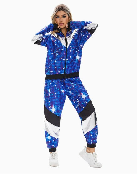 Jaren ‘90 Trainingspak – Donkerblauw Disco - Unisex 