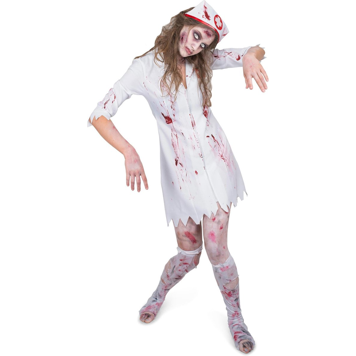 Zombie Verpleegster Kostuum Dames – 2-delig (Jurk & Kapje)