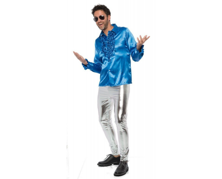 Disco Broek Zilver – Glanzende Jaren 70/80 Party Pants 