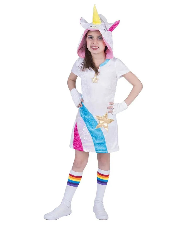 Unicorn Twinkle Light Kostuum – Magisch Meisjespakje met Jurk, Muts en Staart