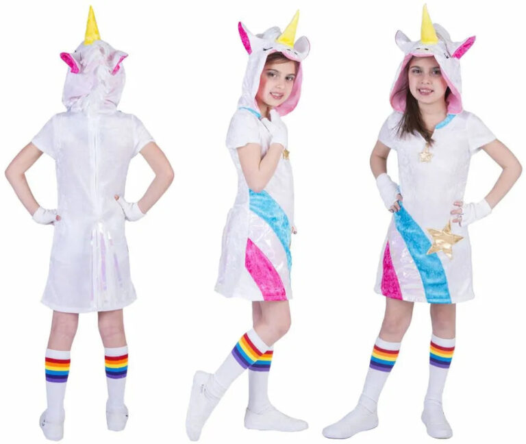 Unicorn Twinkle Light Kostuum – Magisch Meisjespakje met Jurk, Muts en Staart 